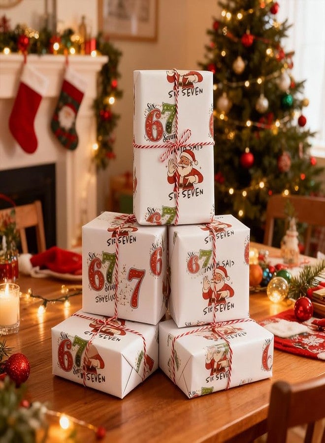 4-Pack 67 Christmas Wrapping Paper, Funny 67 Meme Gift Wrap Sheets, Holiday & Birthday Present Wrap, Unique Festive Gift Wrap for Xmas Parties - Image 3