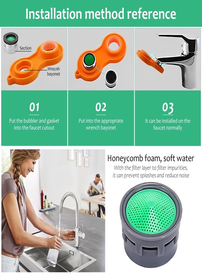 TARINI 10Pcs Tap Filter Nozzle, Water Tap Nozzle, Tap Aerator, Tap Anti-Splash Filter Nozzles with Sealing Gaskets, Universal Replacement for Kitchen Bathroom Cold Hot Water Taps - Image 4
