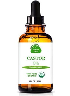 's Organic Castor Oil,1 oz - 100% USDA Certified Pure Cold Pressed Hexane free - Best oil Growth For Eyelashes, Hair, Eyebrows, Face and Skin, Triple Filtered, Great for Acne