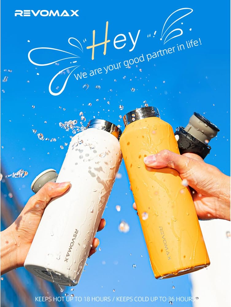 Revomax Double Walled Vacuum Insulated Water Bottle, Copper Plated, Insulated Thermos Flask, Twist-Free Cap, 18/8 Stainless Steel, BPA-free, Phthalate-free, No Flavour-Staining - Image 5