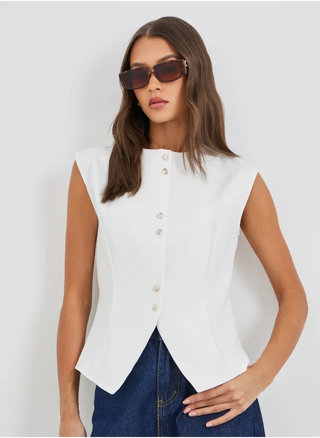 ستايلي Styli Button Down Sleeveless Waistcoat