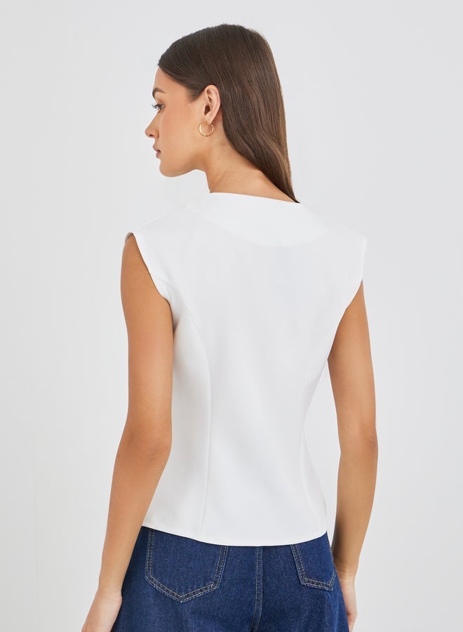Styli Button Down Sleeveless Waistcoat - Image 5