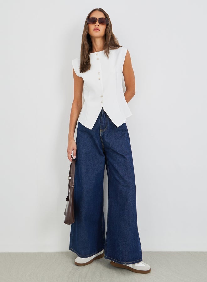 Styli Button Down Sleeveless Waistcoat - Image 2