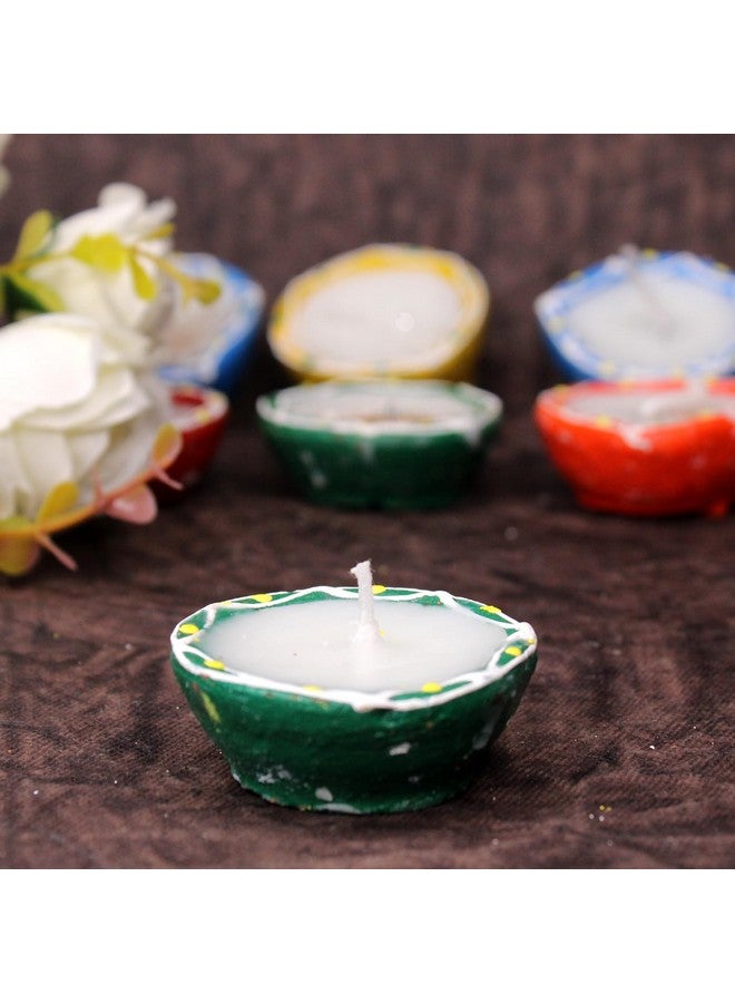 Baal Decorative Hand Painted Wax Candle Diya for Diwali Home,Office,Living Room and Mandir Decoration (Set of 10) - Image 4
