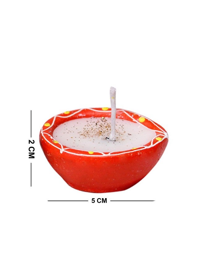 Baal Decorative Hand Painted Wax Candle Diya for Diwali Home,Office,Living Room and Mandir Decoration (Set of 10) - Image 2