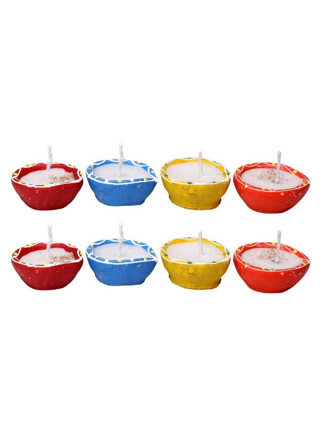 Baal Decorative Hand Painted Wax Candle Diya for Diwali Home,Office,Living Room and Mandir Decoration (Set of 10) - Image 1