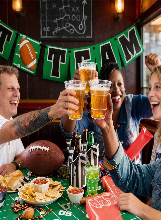Taeku Football Party Cups, 16oz Disposable Plastic Cups for Game Day & Tailgate Events, Durable Clear Drinking Cups for Sports Theme Birthday & Football Party Decorations (50 Pack) - Image 4