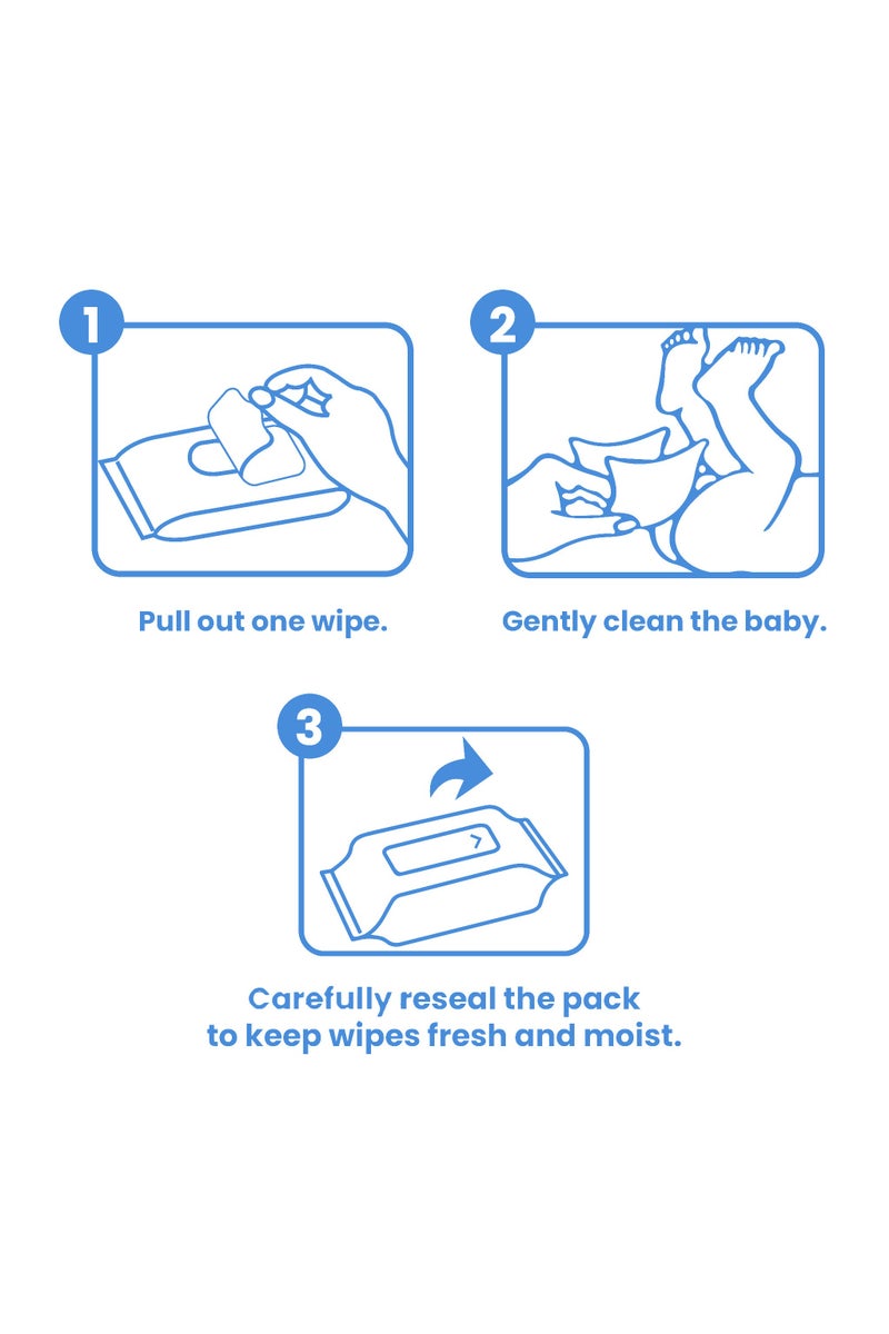 All day wipes All Day Soothing & Protecting Baby Wet Wipes Blue-90 Count Infused with High Water Concentration, Aloe Vera to Calm and Protect Delicate Skin. - Image 4