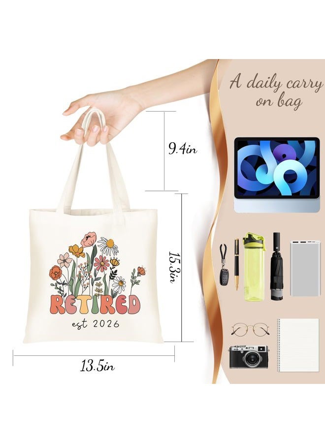 DHQH Retirement Gifts for Women 2026, Retirement Canvas Tote Bag with Handles, Retired Gifts Farewell Gift Ideas for Retirees Coworker Teachers Friends Mom - Image 3