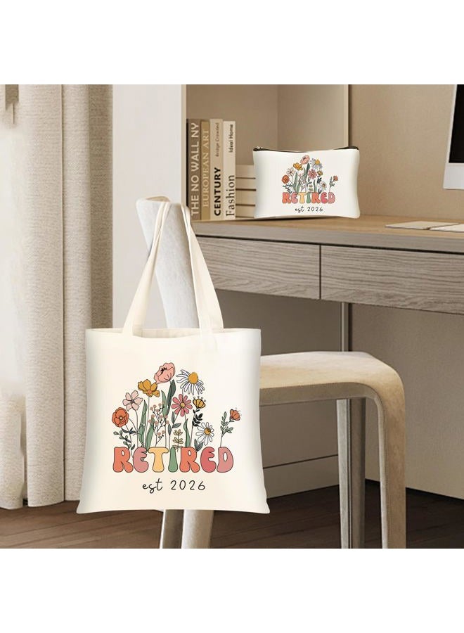 DHQH Retirement Gifts for Women 2026, Retirement Canvas Tote Bag with Handles, Retired Gifts Farewell Gift Ideas for Retirees Coworker Teachers Friends Mom - Image 4