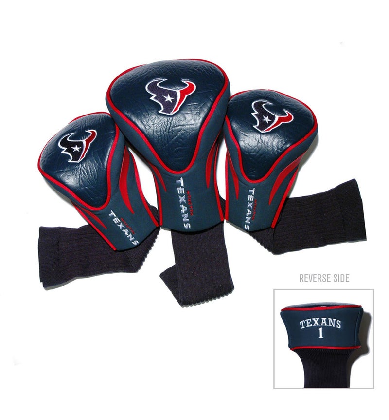 Team Golf NFL Houston Texans Contour Golf Club Headcovers (3 Count) Numbered 1, 3, & X, Fits Oversized Drivers, Utility, Rescue & Fairway Clubs, Velour lined for Extra Club Protection - Image 4