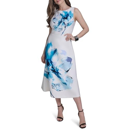 HALSTON Women's Dress, Aegean Floral, 10 - Image 5