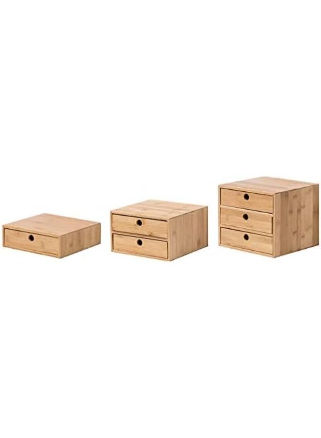 Wooden desk organizer with 3 drawers | Bedroom unit storage cabinet | Office storage | Living room sideboard/cabinet storage | Office tidy | Bedside cabinet, 25 x 25 x 22 cm - Image 5