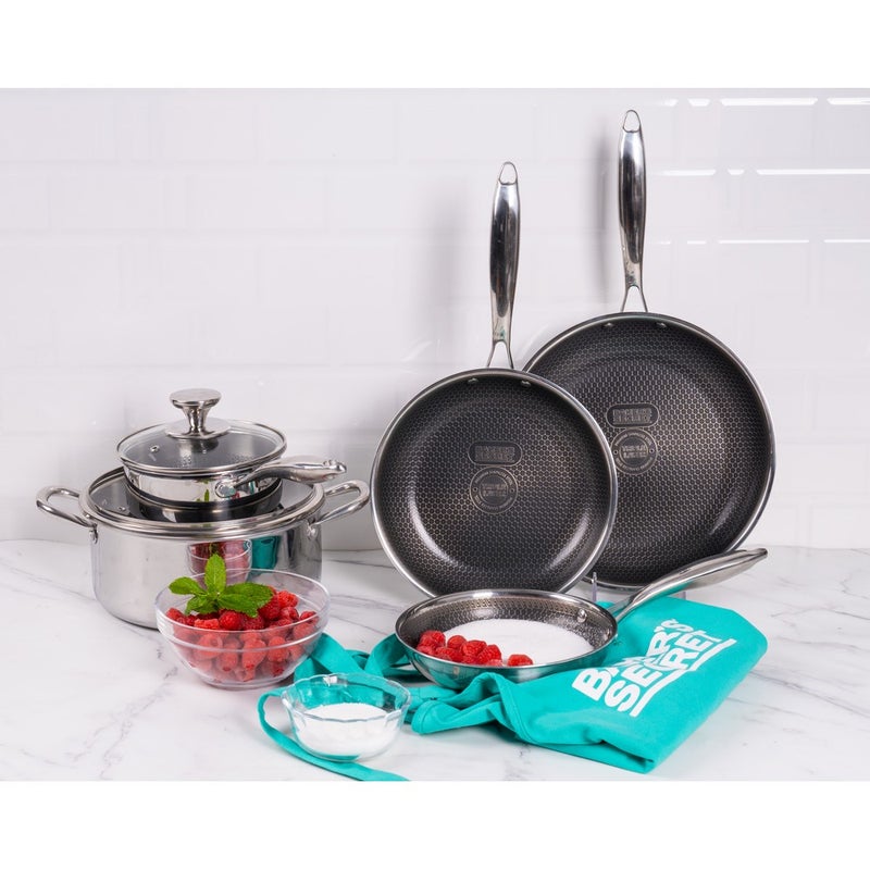 Baker's Secret قدر باكر's سيكريت 16 سم ثلاثي الطبقات غير لاصق مع غطاء - أواني طهي متينة للغلي، والتسوية، والصلصات - Image 5