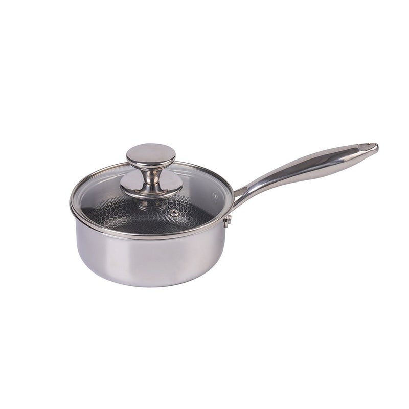 Baker's Secret قدر باكر's سيكريت 16 سم ثلاثي الطبقات غير لاصق مع غطاء - أواني طهي متينة للغلي، والتسوية، والصلصات - Image 1