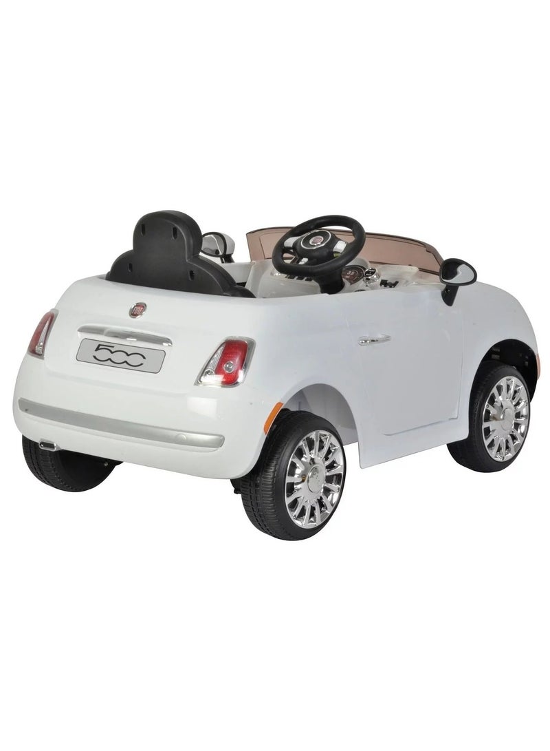 Amsham Toys Fiat 500 Childrens Ride-On Electric Car - White 12V - Image 3