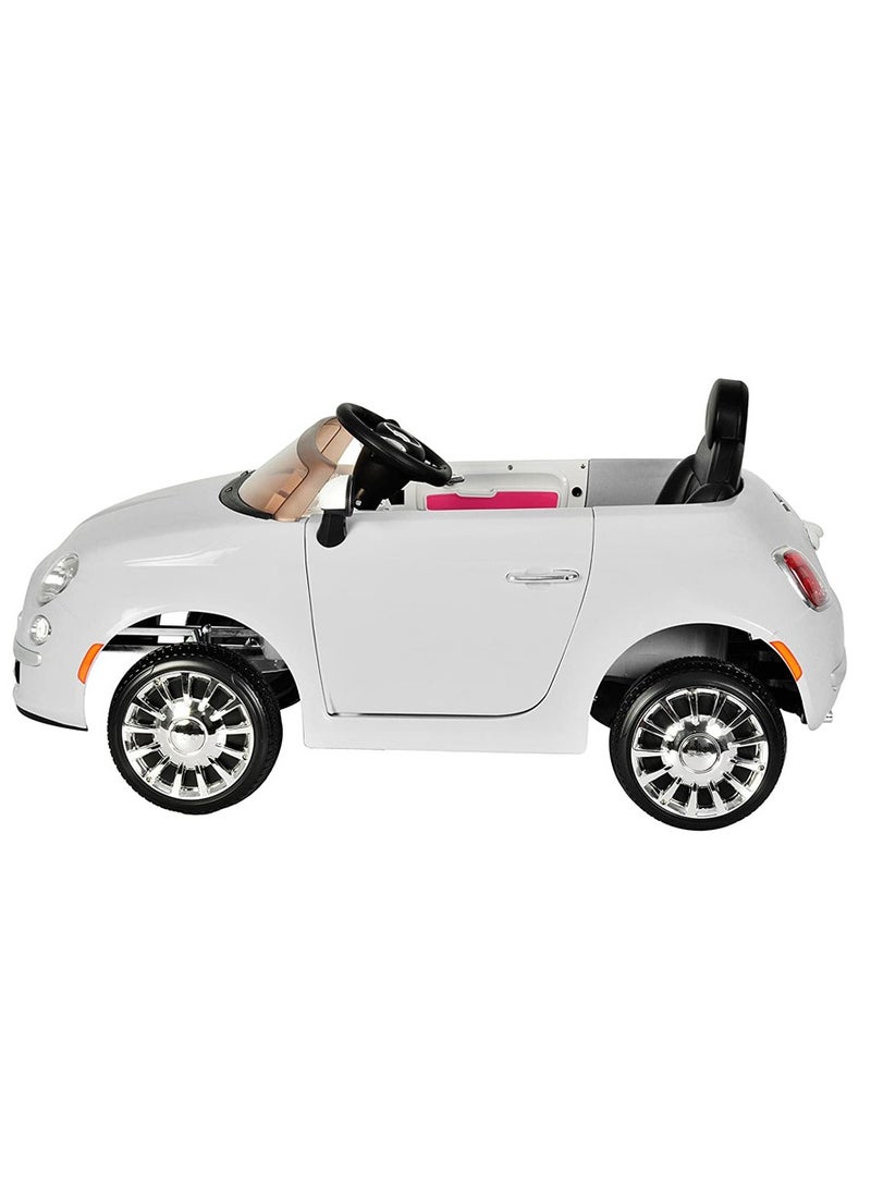 Amsham Toys Fiat 500 Childrens Ride-On Electric Car - White 12V - Image 2