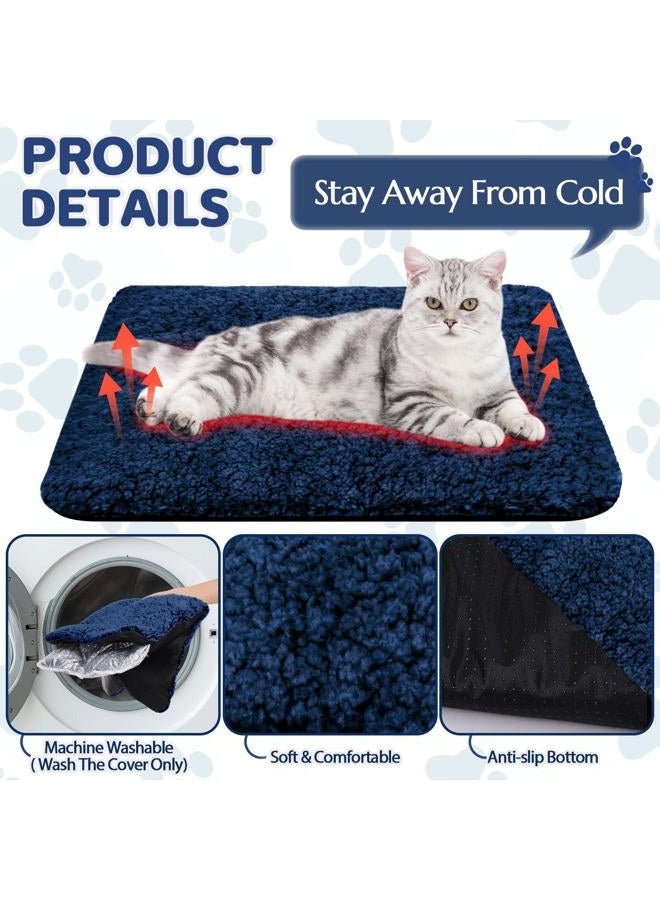 Clysee Self Warming Cat Bed Pad Self Heating Pet Mat Warmer Bed Mat for Feral and Indoor Washable Thermal Pet Kennel Pad with Anti-Slip Bottom(Blue,40x50cm) - Image 3