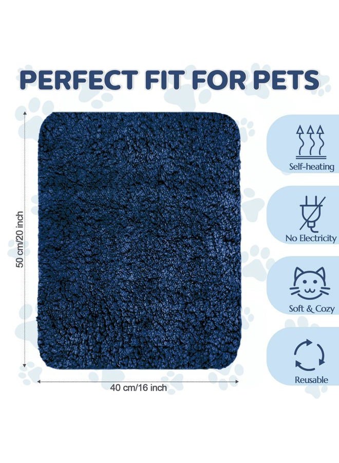 Clysee Self Warming Cat Bed Pad Self Heating Pet Mat Warmer Bed Mat for Feral and Indoor Washable Thermal Pet Kennel Pad with Anti-Slip Bottom(Blue,40x50cm) - Image 2