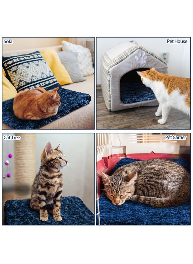 Clysee Self Warming Cat Bed Pad Self Heating Pet Mat Warmer Bed Mat for Feral and Indoor Washable Thermal Pet Kennel Pad with Anti-Slip Bottom(Blue,40x50cm) - Image 5