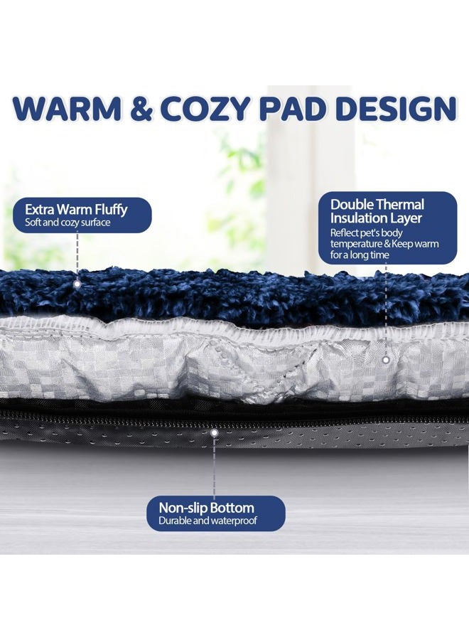 Clysee Self Warming Cat Bed Pad Self Heating Pet Mat Warmer Bed Mat for Feral and Indoor Washable Thermal Pet Kennel Pad with Anti-Slip Bottom(Blue,40x50cm) - Image 4