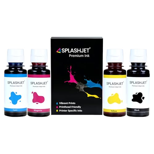 Splashjet 51/52 Compatible Refill Ink for HP GT 5810, 5820, 5821, 310, 315, 319, 415, 419, 410 Printer - Compatible with GT51, GT52 Ink Code - (90gm x Black) (70gm x C/M/Y) - 502371 - Image 2