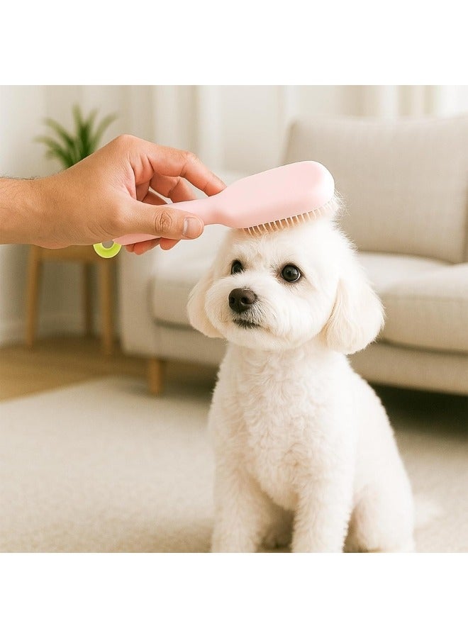 Retractable Pet Hair Removal Brush, Suitable for Shih Tzu Puppies, Small Dogs, Yorkshire Terriers, Maltipoo, Pet Hair Removal Brush, Effective Grooming Supplies for Short Hair, Soft and Gentle, for Cats, Rabbits, Tzu Dogs (Pink) - Image 4