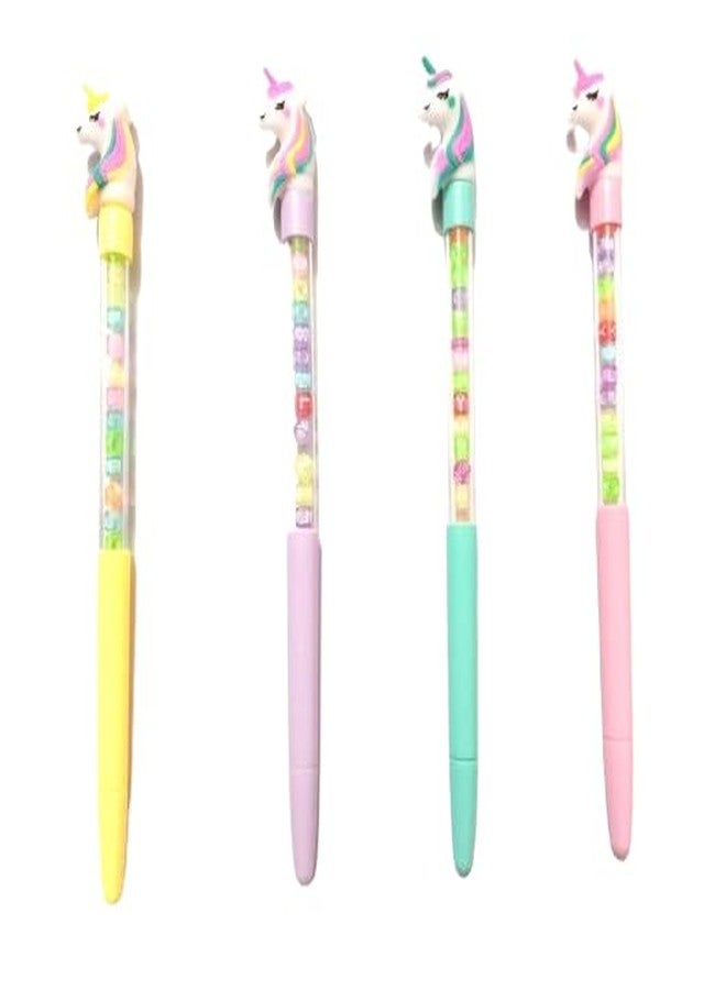 BRIKSHI Unicorn Pen with Name Alphabet Bracelet Gel Pen with Fancy Designer Pen fo Girls & Kids(pack2)||A25