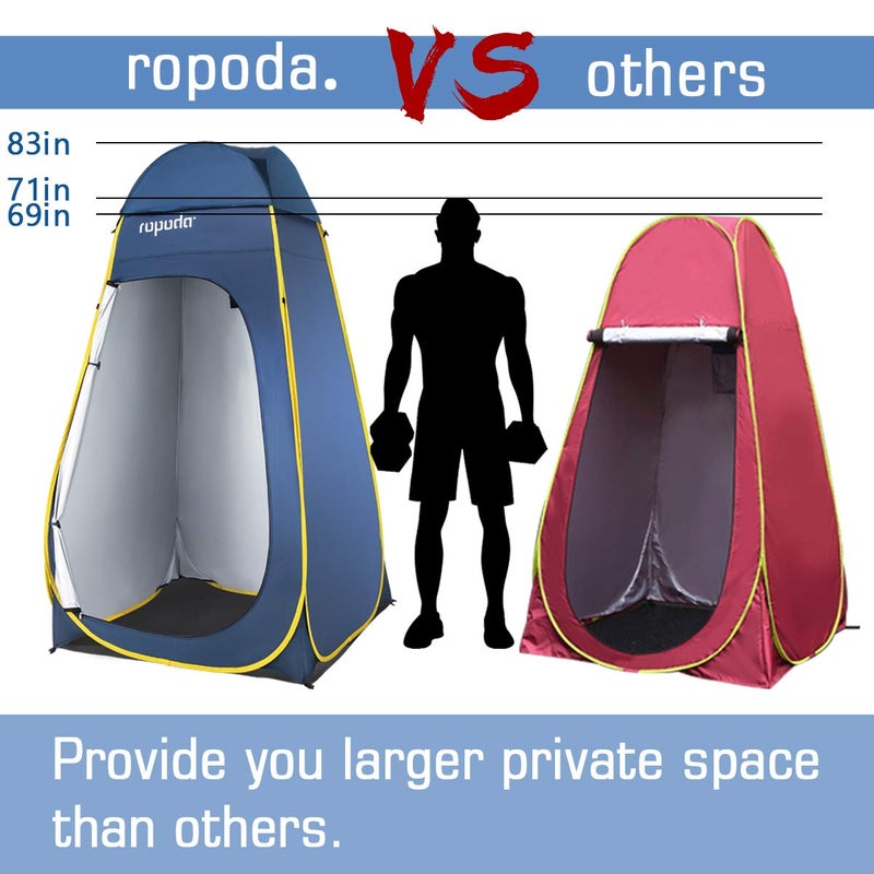 ropoda Pop Up Tent 83" x 48" x 48" Upgrade Privacy Tent, Porta-Potty Changing Portable Changing Room Includes 1 Removable Bottom,8 Stakes,1Removable Rain Cover,1 Carrying Bag - Image 2