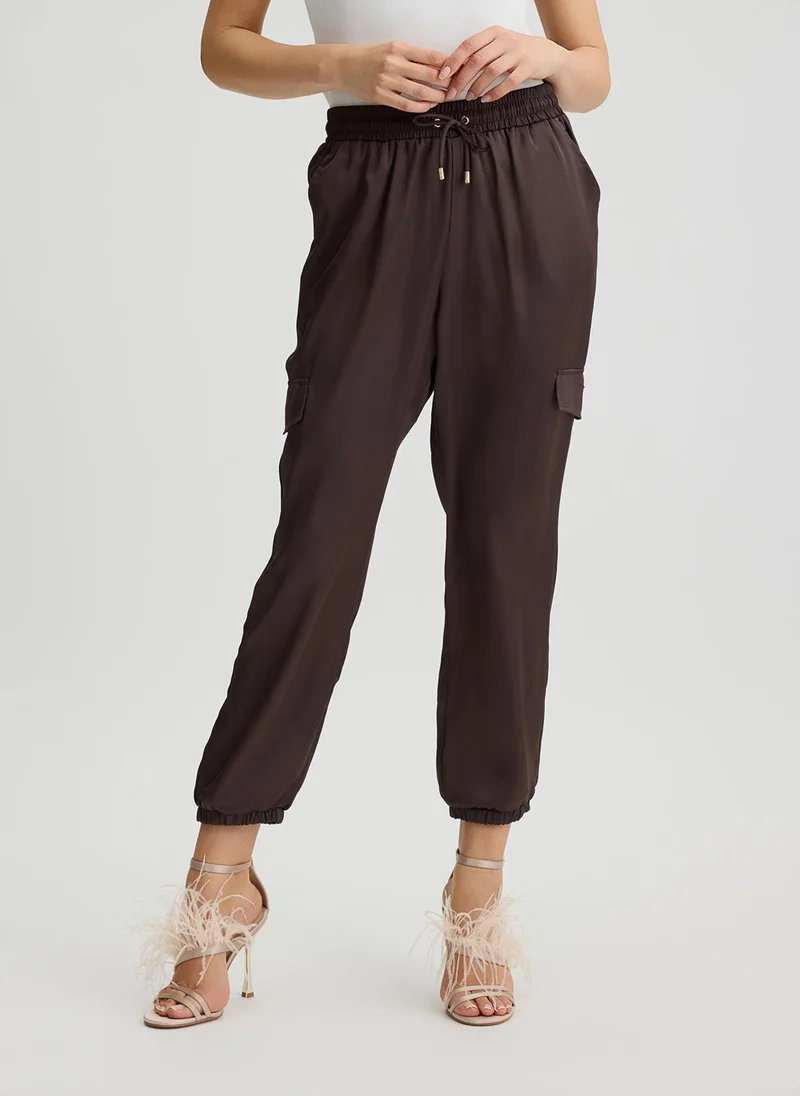 Liu Jo Satin cargo trousers