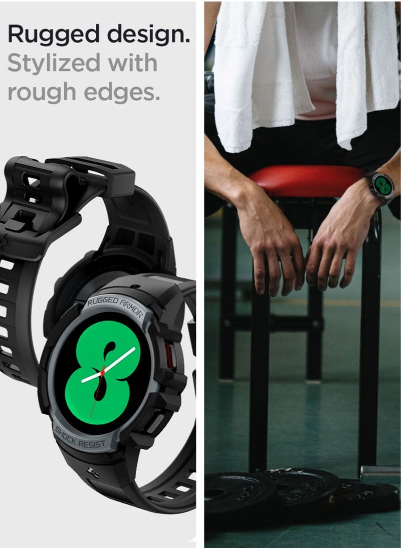 Spigen - Rugged Armor Pro Samsung Galaxy Watch 5 Case with Band 44mm (2022) - Charcoal Gray - Image 1