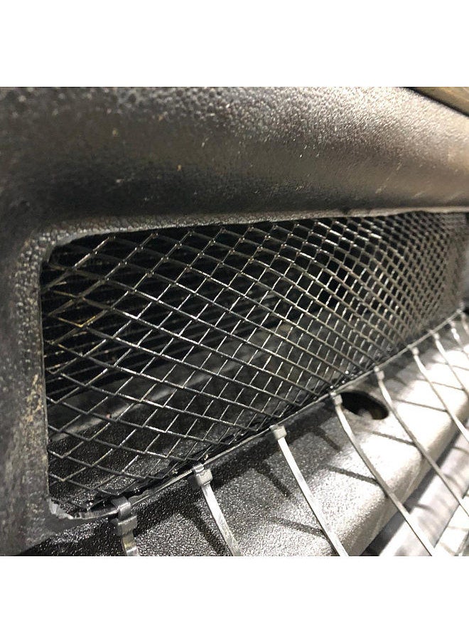 Generic - Car Grill Mesh Sheet Black Painted Aluminum Alloy Grille Mesh Roll Automotive Grille Insert Bumper Rhombic Hole Black - Image 1