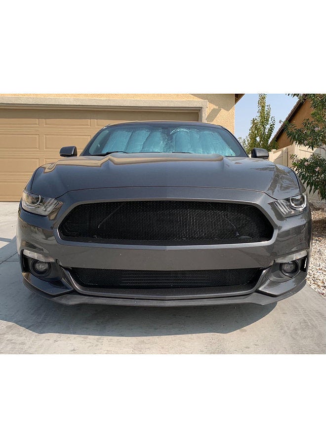 Generic - Car Grill Mesh Sheet Black Painted Aluminum Alloy Grille Mesh Roll Automotive Grille Insert Bumper Rhombic Hole Black - Image 1