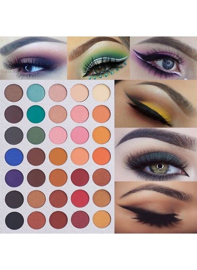 Bestland - 35 Colors Eyeshadow Palette with 7Pcs Makeup Brushes Set, All in One Makeup Kit Matte Shimmer Pigmented Eye Shadow Pallete Waterproof Powder Natural Nude Naked Smokey - Image 1