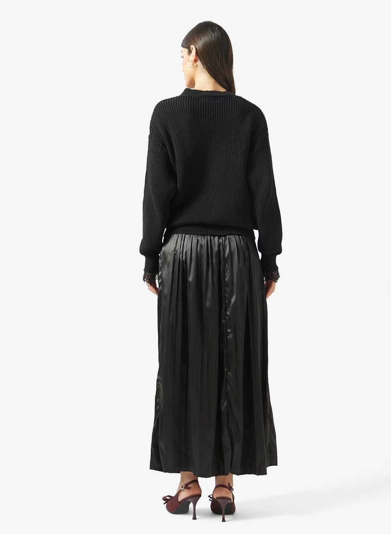 Khizana Knit Cardigan & Pleated Skirt Set - Image 3