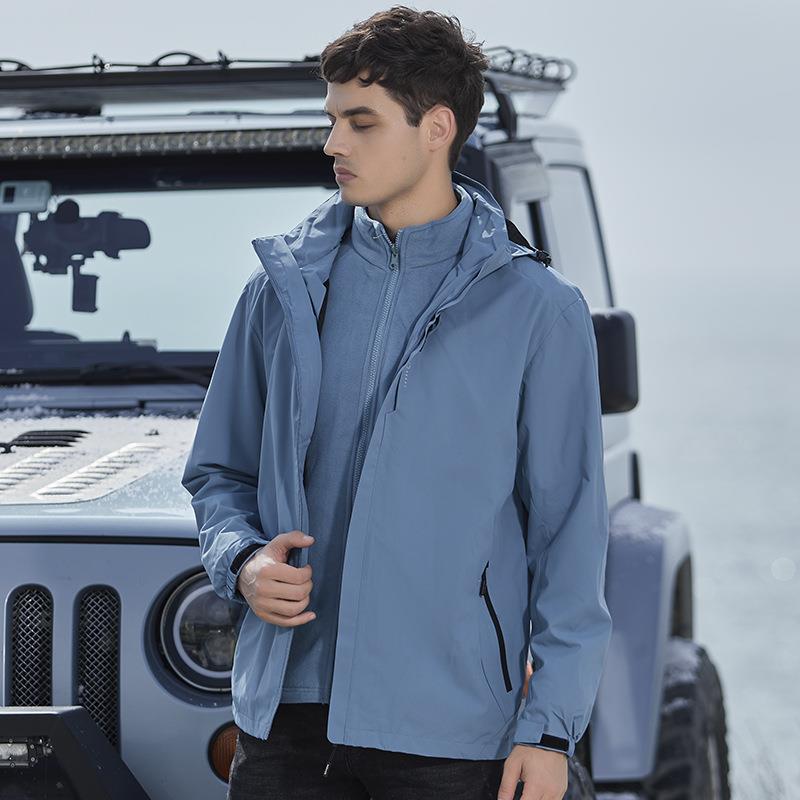 Outdoor Rush Clothes Men'S And Women'S Three-In-One Detachable Two-Piece Set Fleece-Lined Thickened Waterproof Breathable Mountaineering Suit Printable - Image 4