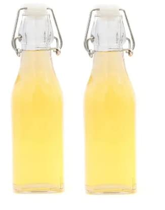 DANSR DANSR Swing Top Glass Bottles 250 ML with Clear Airtight Lids for Home Brewing Kombucha Kefir Vanilla Extract Beer Oil Vinegar Homemade Juices Water Soda  - Image 1