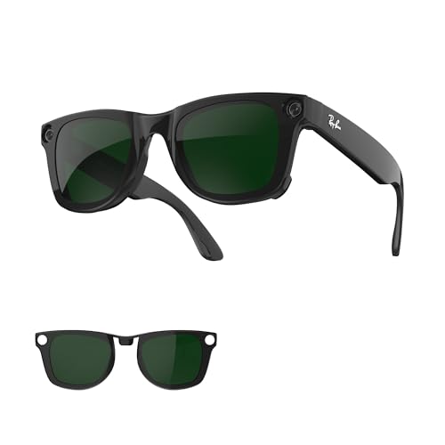 HIBLOKS Polarized Clip for Ray-Ban Meta Wayfarer RW4006 & Gen 2 RW4012 Regular (50-22), Shiny Black Frame Discoloration Clip for Meta Wayfarer Gen 2 Protect Your Eyes, (Regular, Green) - Image 1
