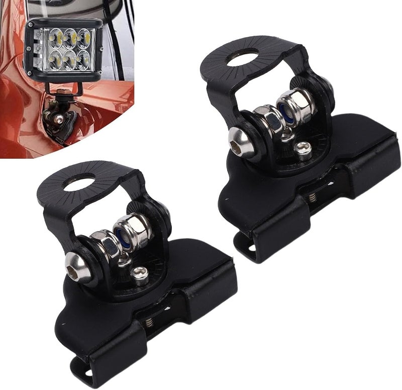 aqxreight Hood Led Light Bar Mounting Bracket, Adjustable Heavy Duty Universal Hood Work Light Pod Mount Clamp Holder for SUVs Trucks ATVs UTVs 2 PCS Steel Rubber (Black) - Image 3