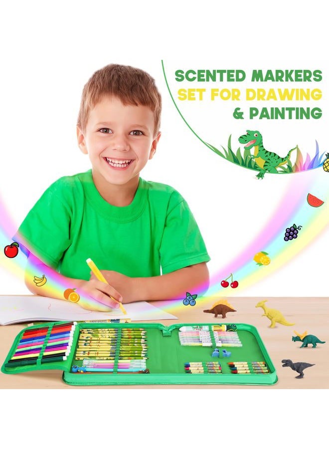 MAIGOZON Dinosaur Fruit Scented Markers Set Kids' Coloring Pens & Markers - Image 4