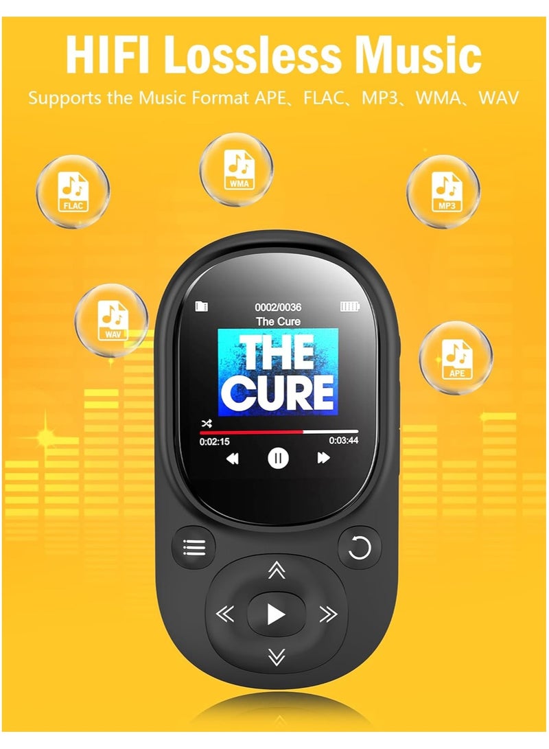 ليسو لاعب موسيقى MP3 بسعة 64 جيجابايت مع بلوتوث 5.2، لاعب موسيقى HiFi مع شاشة 1.5 بوصة، لاعب MP3 محمول مع مشبك/عداد خطوات للرياضة والجري، سماعات أذن متضمنة - Image 4