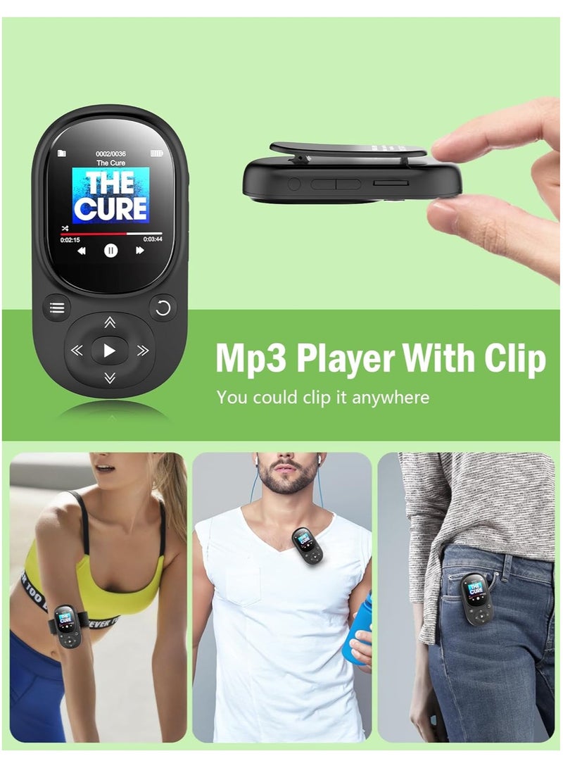 ليسو لاعب موسيقى MP3 بسعة 64 جيجابايت مع بلوتوث 5.2، لاعب موسيقى HiFi مع شاشة 1.5 بوصة، لاعب MP3 محمول مع مشبك/عداد خطوات للرياضة والجري، سماعات أذن متضمنة - Image 2