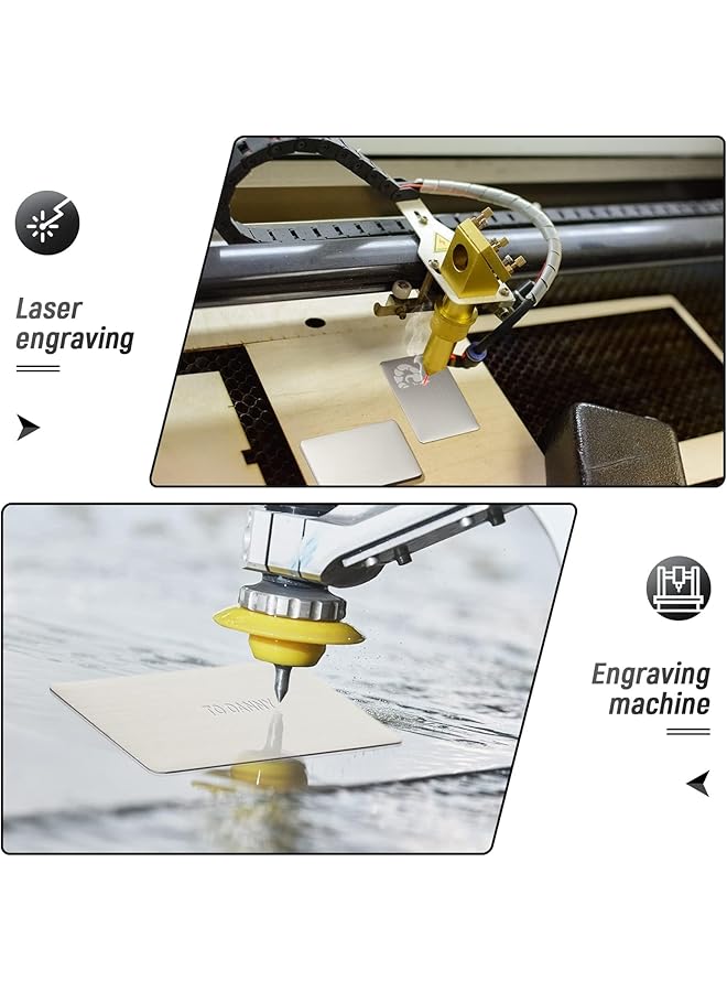 إيروريكس بطاقات أعمال معدنية من الفولاذ المقاوم للصدأ فارغة، 12 قطعة، بطاقات أعمال معدنية من الفولاذ المقاوم للصدأ 304، بطاقات فولاذية فارغة، نقش بالليزر، بطاقات من الفولاذ المقاوم للصدأ للمنزل والمكتب وبطاقات أطباق هدايا العملاء - Image 4