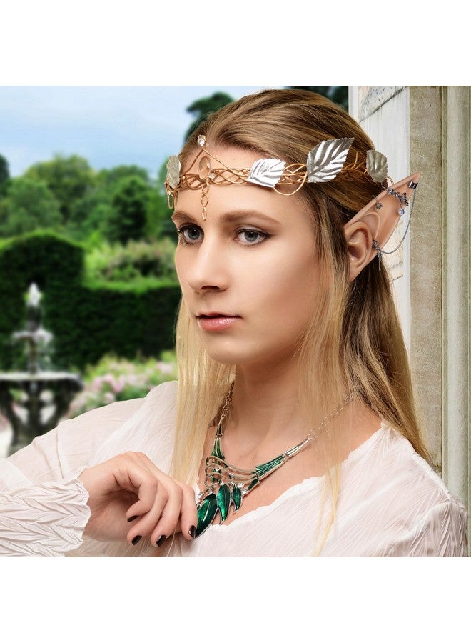 FRESHME Elf Ears With Earrings Set, 2 Pairs Of Fairy Ears With No Pierced Butterfly Ear Cuffs Vintage Sliver Ear Clips For Women S Renaissance Costume Cosplay Halloween Anime Party Accessories - Image 2