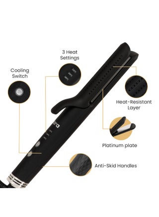Hair Straightener, 3 Heat Settings Black - view 3
