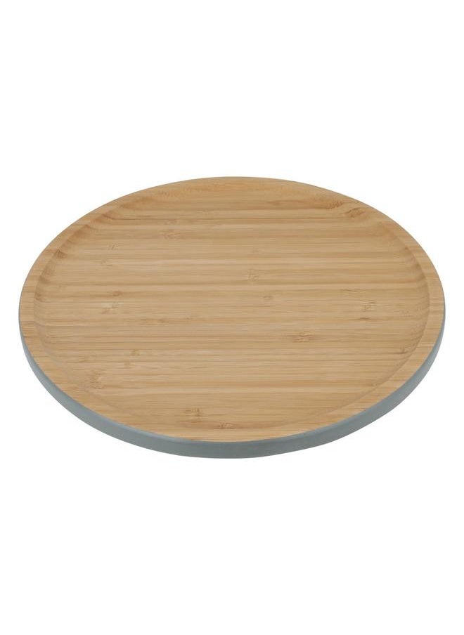 Alsaif Wooden Cake Serving Stand 30 X 9.6 Cm Gray Edge With Wooden Base  - Image 1