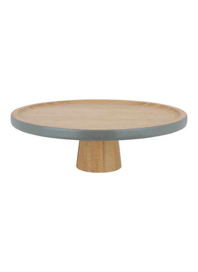 Alsaif Wooden Cake Serving Stand 30 X 9.6 Cm Gray Edge With Wooden Base  - Image 2