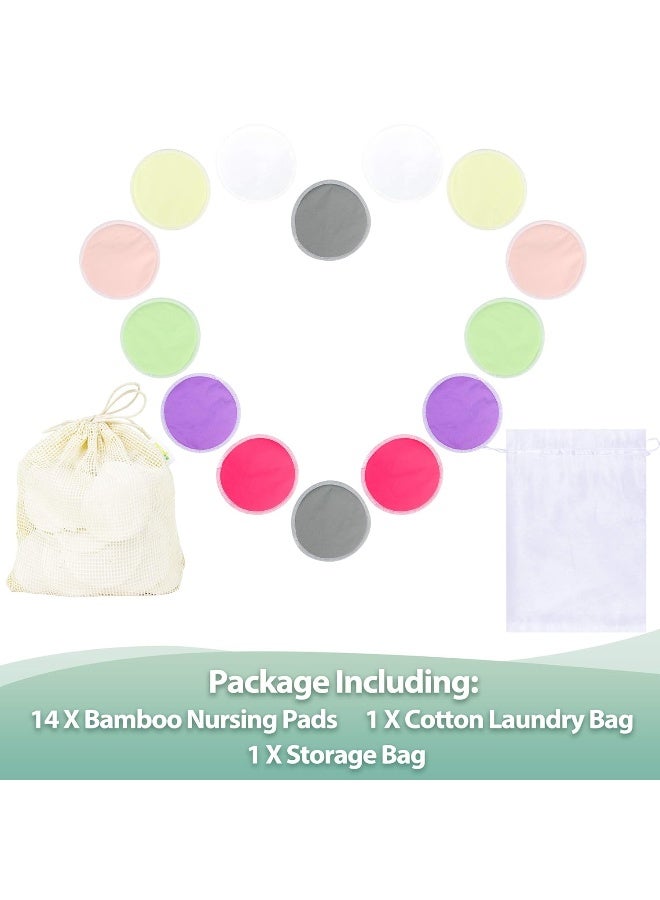 wegreeco Nursing Breast Pads (14 Pack)+Laundry Bag & Travel Storage Bag, 2 Sizes: 3.9/4.7inch - Washable & Reusable Breastfeeding Nursing Pads (Passion, Large, Daytime Use) - Image 2