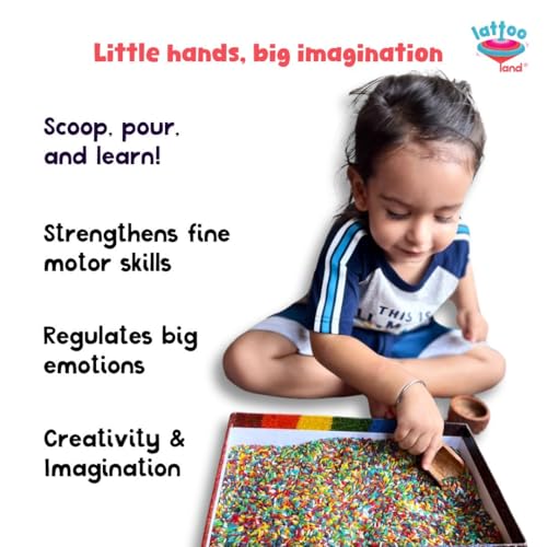 Lattooland Rainbow Rice Sensory Bin Filler for Sensory Play 2 LB 4 Cups NonToxic Colored Rice For Sensory Tables DIY Montessori Color Rice Activities Rice Sensory Bin Filler for Educational Play - Image 5