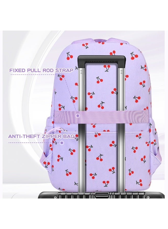 3PCS  Girls School Backpack Corduroy 8-12 Years Lightweight Spine-Protective School Supplies - Image 2
